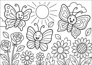 Disegni da colorare gratuiti di farfalle per bambini