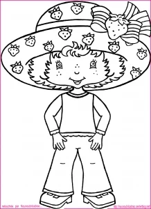 Disegno da colorare di fragolina dolcecuore per bambini