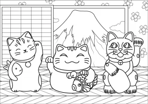 3 gatti gatto portafortuna: versione semplice