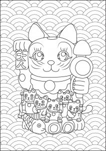 Gatto portafortuna e la sua prole