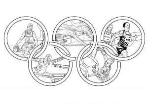 Pagina da colorare gratuita e gratis per bambini con giochi olimpici da stampare