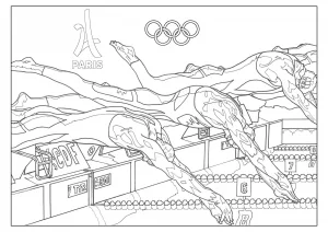 Pagina da colorare gratuita e gratis per bambini con giochi olimpici da stampare