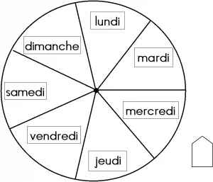 Colorazione gratuita dei giorni della settimana da colorare.