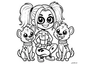 Harley Quinn con i cani