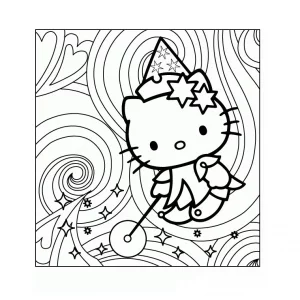 Disegno gratuito di hello kitty da stampare e colorare.