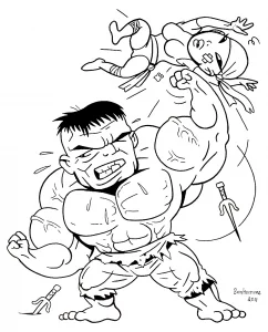 Disegno da colorare di hulk per bambini