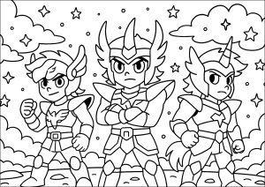 Disegni da colorare di i cavalieri dello zodiaco per bambini