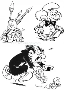 Scarica gratuitamente e colora il disegno de i puffi.