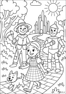Disegni da colorare gratuiti di il mago di oz da stampare