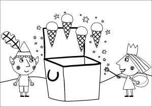 Una scatola magica con dei gelati.