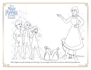 Il ritorno di mary poppins da colorare