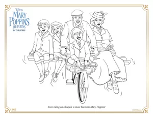 Il ritorno di mary poppins da stampare e colorare