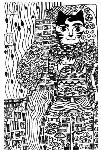 Gustav klimt rivisitato con un gatto