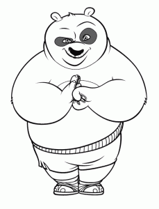 Scarica il disegno da colorare di kung fu panda.