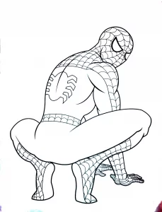 Disegno di spiderman da colorare per bambini