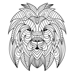 Mandala a forma di testa di leone 2