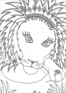 Il bel leone con la corona