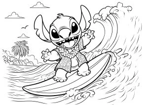 Stitch ama il surf