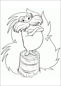 Lorax su un tronco d'albero