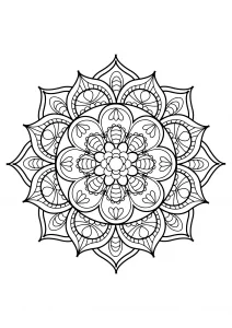 Grazioso mandala con petali appuntiti