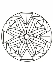 Pagina da colorare gratuita e gratis per bambini con mandala da stampare