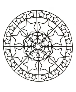 Mandala composto da stelle di diverse dimensioni