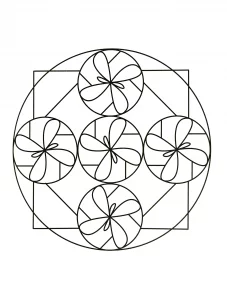 Mandala a cinque fiori