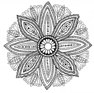 Pagina da colorare gratuita per bambini con mandala da stampare