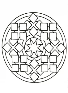 Mandala con stelle e quadrati