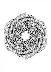 Pagina da colorare gratuita e gratis per bambini con mandala da stampare