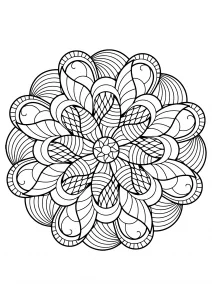 Mandala ipnotico di forme arrotondate