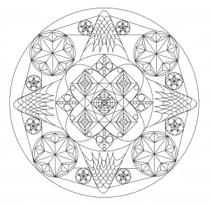 Mandala composto da elementi astratti e geometrici