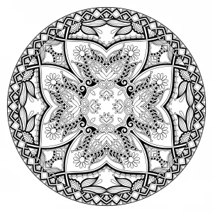 Pagina da colorare gratuita e gratis per bambini con mandala gratis da scaricare