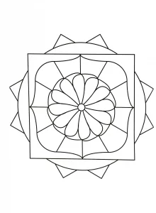 Grazioso mandala con un fiore al centro