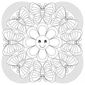 Pagina da colorare gratuita per bambini con mandala gratis da scaricare