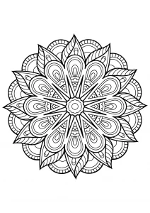 Pagina da colorare gratuita per bambini con mandala da stampare