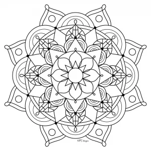 Mandala semplice con petali sottili