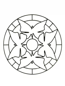 Mandala e ombre di farfalle
