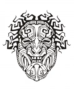 Maschera di ispirazione azteca/inca
