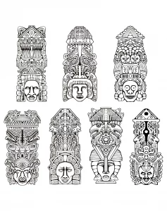 Totem ispirati alla cultura azteca / inca