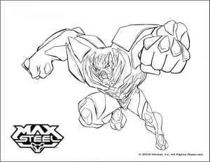 Stampa il disegno da colorare di Max Steel.