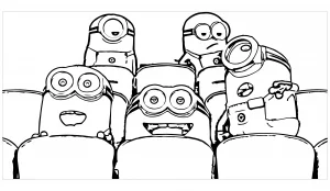 Carino minion cinema pagina da colorare