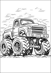 Un enorme libro da colorare di monster truck