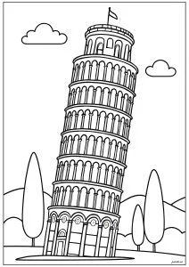 La torre pendente di pisa, italia