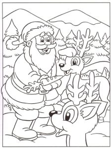 Babbo Natale E Piccole Renne