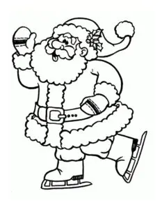Babbo Natale Che Pattina Sul Ghiaccio