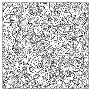 Doodle Del Quadrato Di Pasqua
