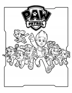 Immagine di paw patrol da scaricare e colorare.