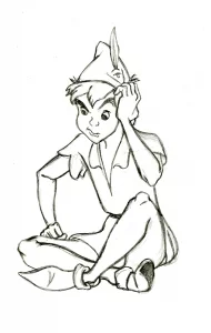 Scarica gratuitamente e colora il disegno di peter pan.