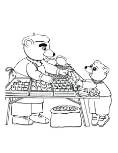 Colora il piccolo orso bruno per bambini.
